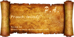 Prasch Anikó névjegykártya